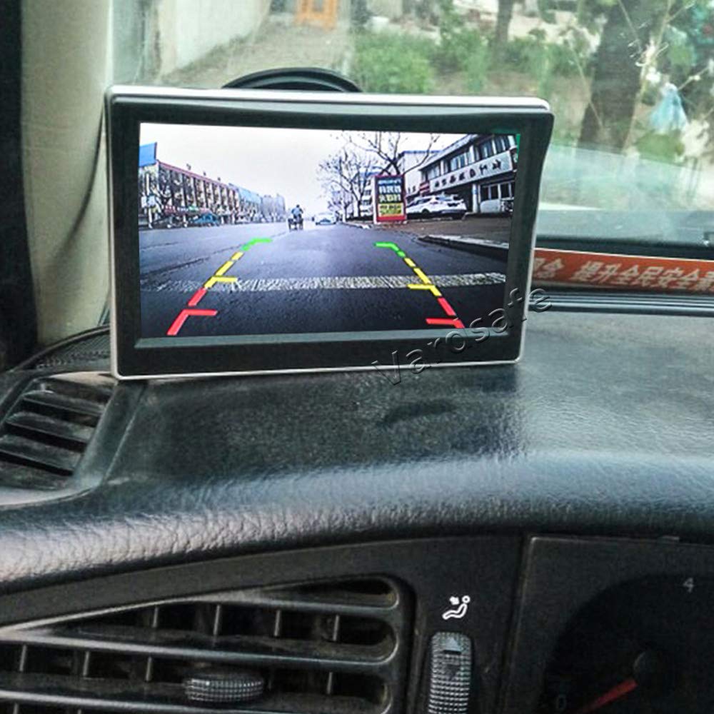 VS170S - Monitor de pantalla de visión trasera con ventosa y cámara de marcha atrás para Kia Rio Pride UB