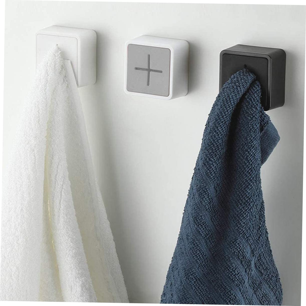 Housoutil Juego De 3 Perchas Autoadhesivas De Abs Para Toallas De Cocina Y Baño Ganchos Modernos Para Toallas De Té Ganchos Adhesivos Para Colgar En La Pared 6 Unidades X 3