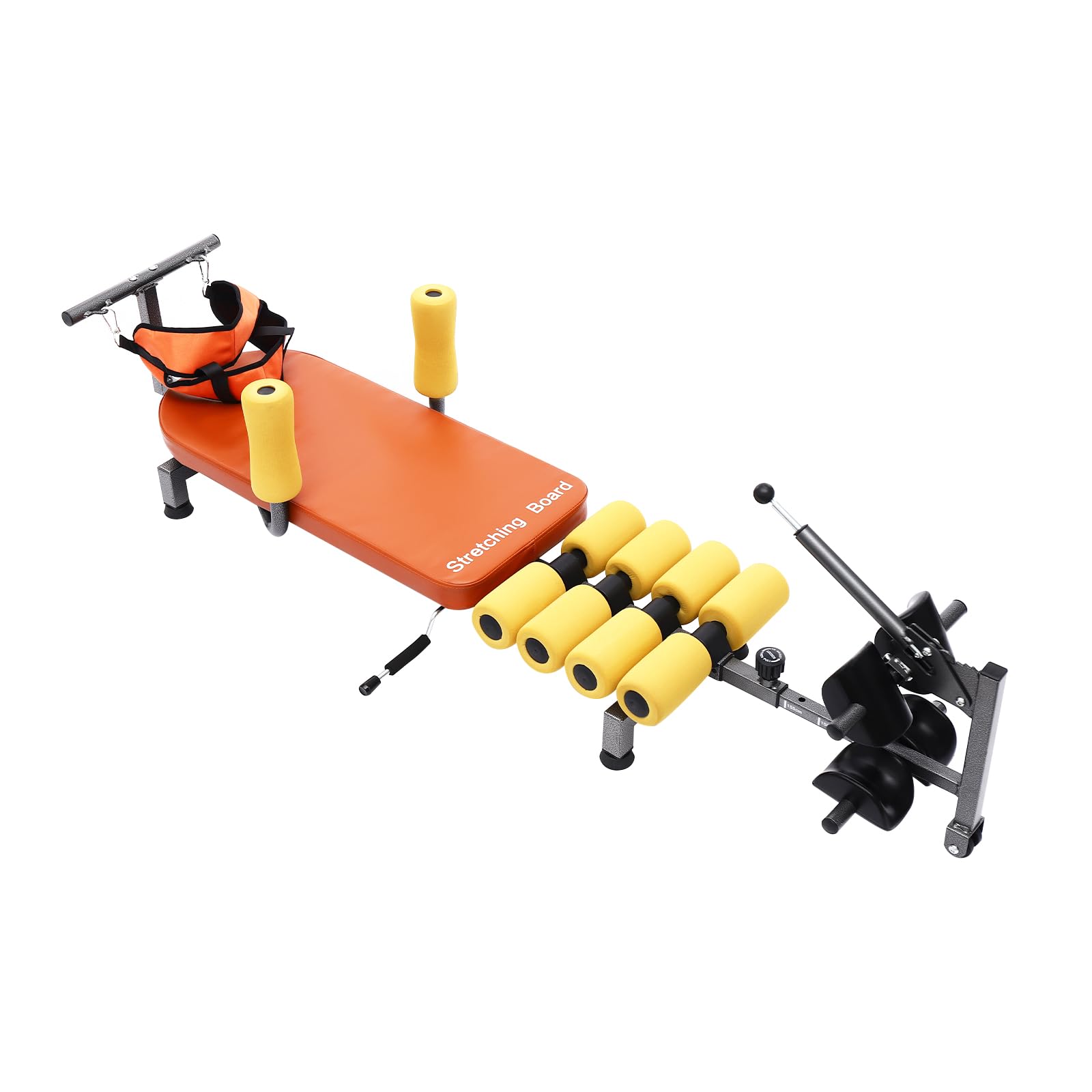 Inline Back Stretch Bench with Cervical Traction, Back Stretcher, Back and Neck Decompression, 286.6 Lbs Weight Capacity, for Lower Back Pain Relief