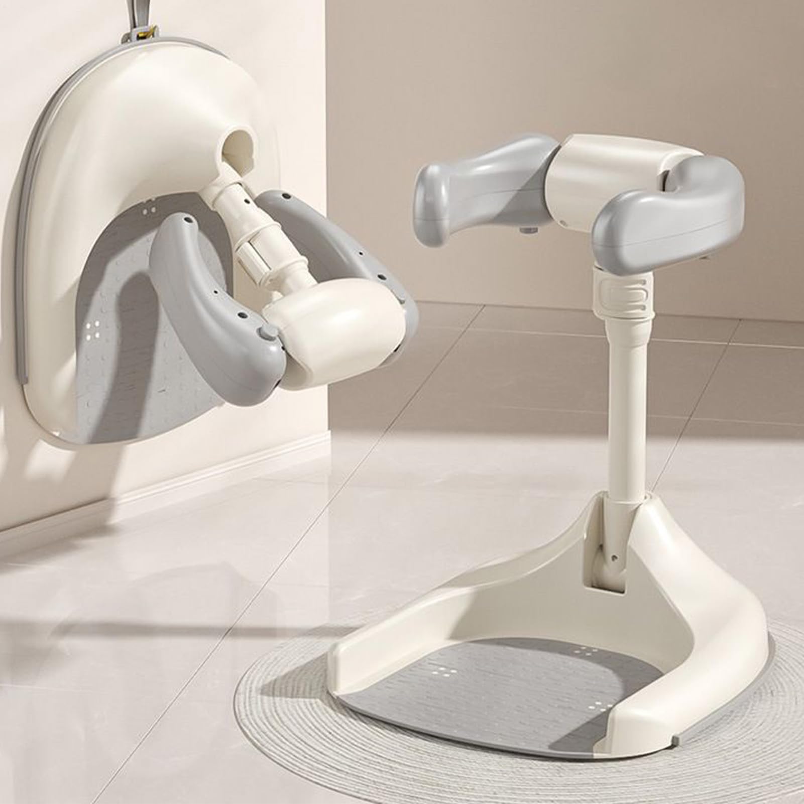 Bath Shower Standing Support Baby Bath Stand, Adjustable Height Toddler Shower Standing Support, Foldable Portable Bathing Device Wash Seat For Kids Boys GirlsStand