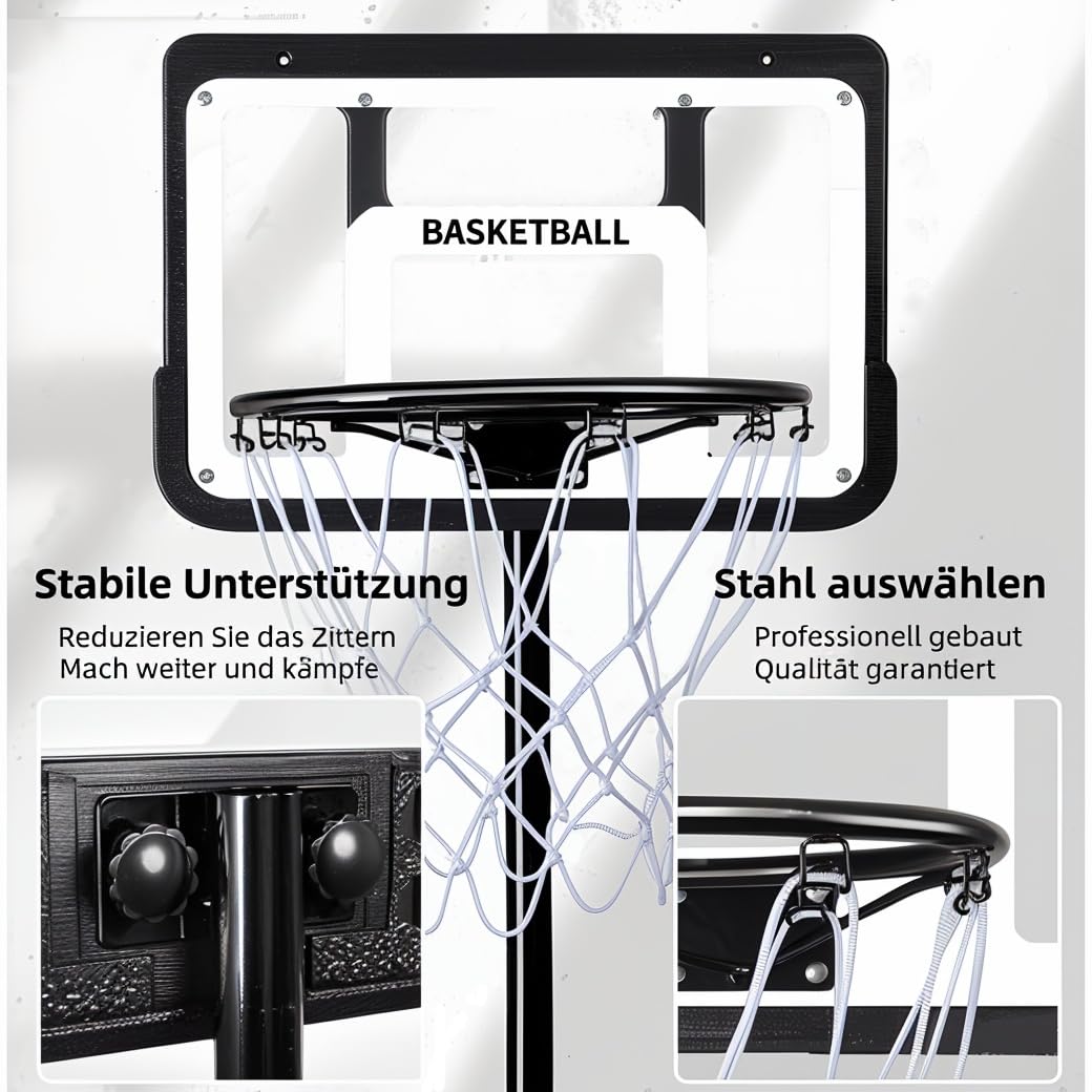 Basketballkorb Outdoor Kinder mit Basketball und Luftpumpe, 148-250cm Einstellbare Höhe, Der Beste Basketballkorb Outdoor Für Kinder von 6-12 Jahren