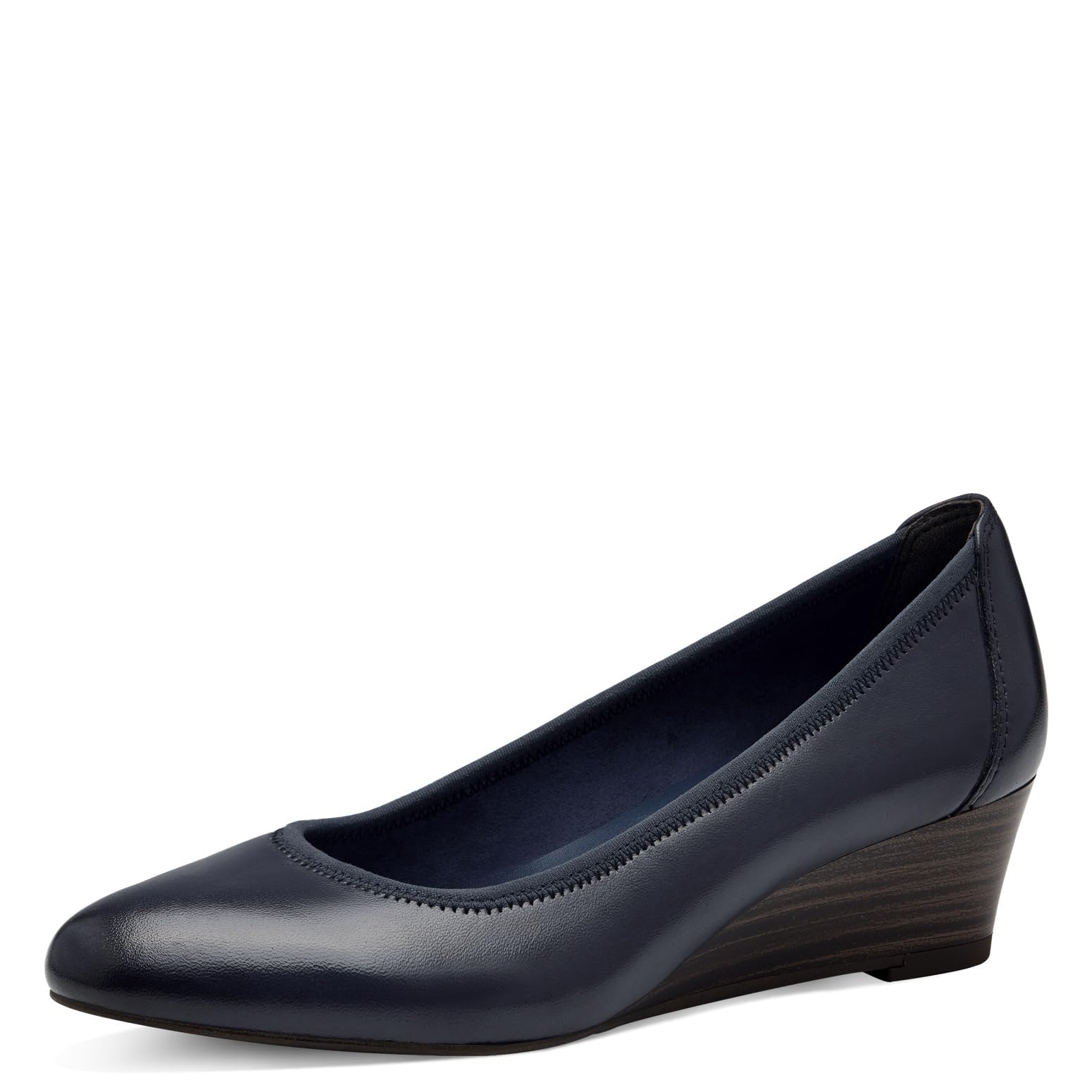 Tamaris Women's Leather Court Shoes, Blue, 7.5 UK