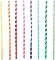 Kikkerland Rainbow Reusable Straws - Eco-Friendly Food-Safe Plastic, 8 Vibrant Colors for Parties & Home