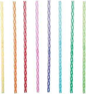 Kikkerland Rainbow Reusable Straws - Eco-Friendly Food-Safe Plastic, 8 Vibrant Colors for Parties & Home