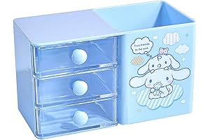 Kawaii Pen Holder Drawer Storage Box Office Desktop Office Supplies Three-Layer Cartoon...