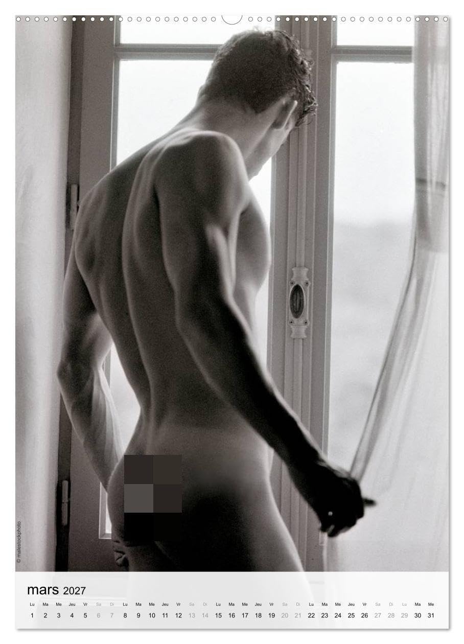 contrastes hommes (Calendrier mural haut de gamme 2027 DIN A2 horizontal), CALVENDO calendrier mensuel: Calendrier mensuel avec 13 photos en noir et blanc avec du nu artistique masculin