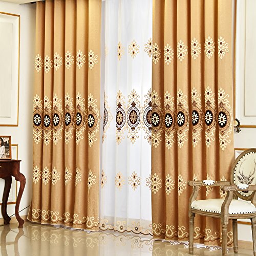 Vogol Customized Simple Chenille Jacquard Blackout Window Elegance Curtains/Drapes/Panels/Treatments For Bedroom Living Room, 54 X 96 Inches, Top Grommets (2 Panels) #TOP6