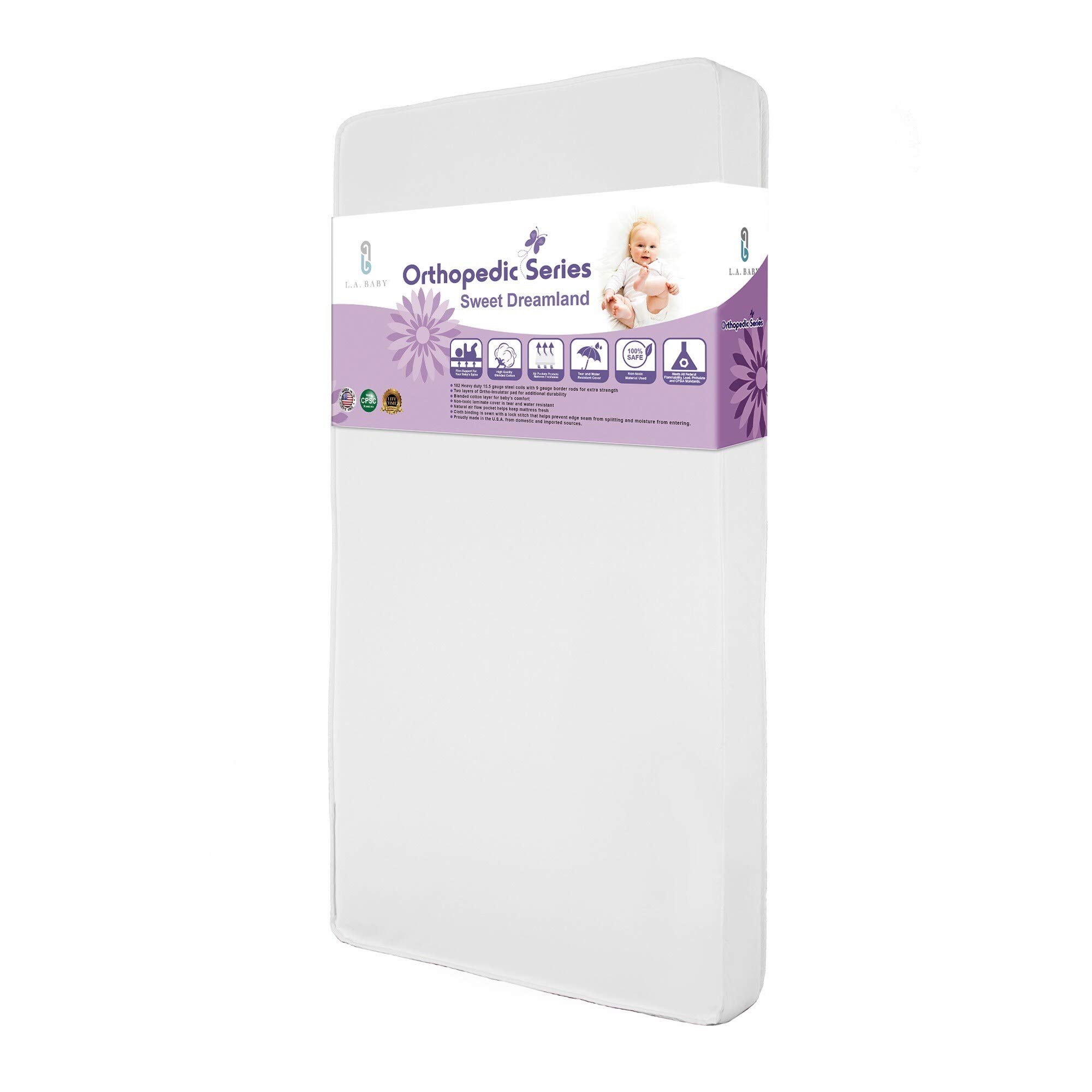 LA Baby Sweet Dreamland Crib Mattress - White