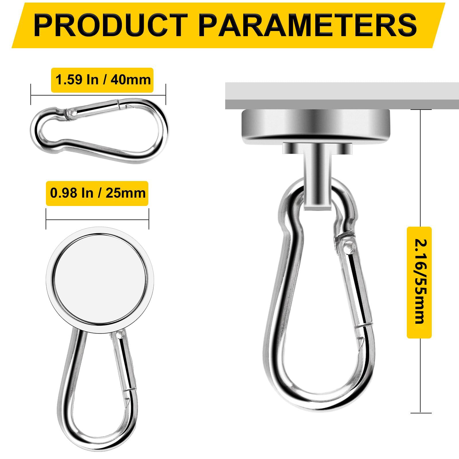 DIYMAG Magnetic Hooks - 15 Pack, 70LBS Strong -2