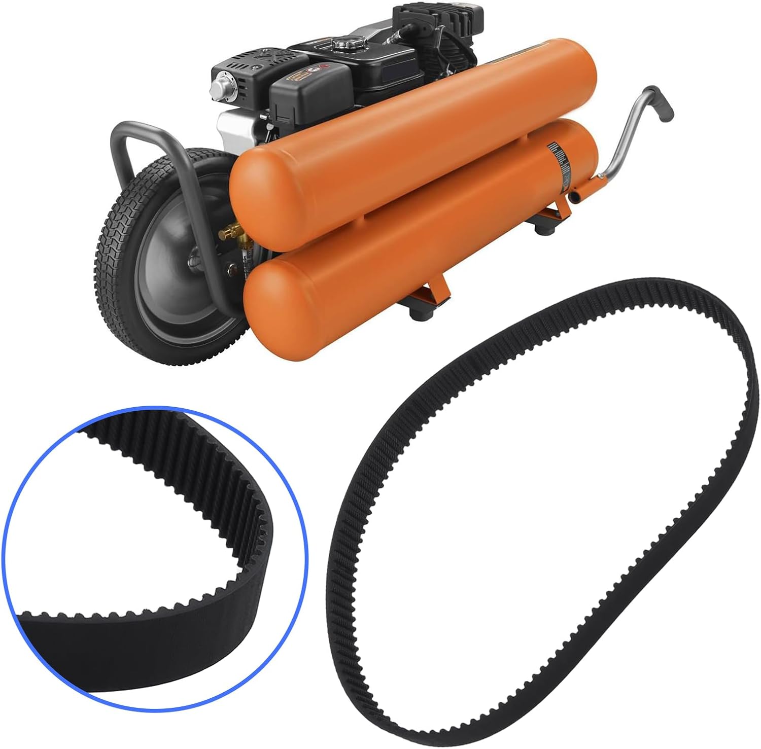 Toothed Belt Compatible with Ridgid Air Compressor OF60150HA OF60150HB OF60150HBT, Circumference 384mm