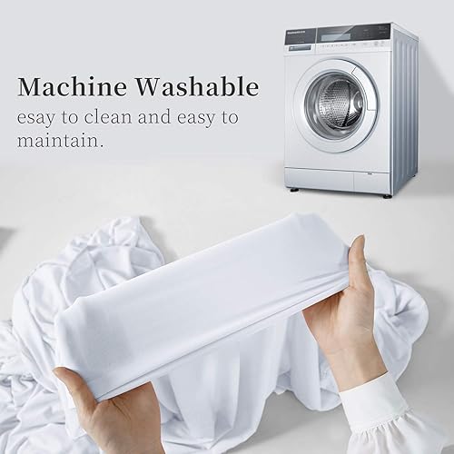 Miniatura 5 de ManMengJi - Manteles blancos de Spandex de 6 pies, manteles elásticos para mesas plegables estándar, manteles rectangulares universales para bodas,