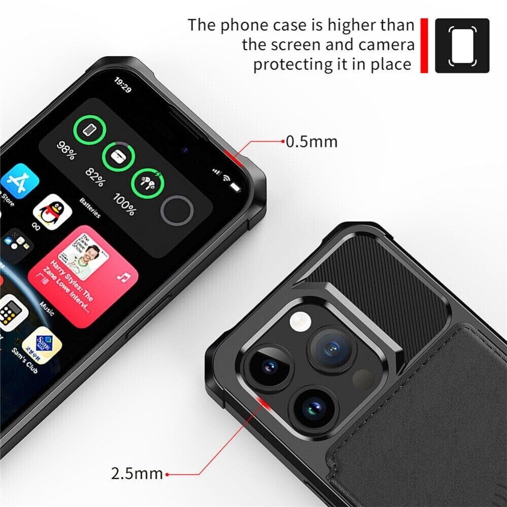 Étui portefeuille iPhone 16 noir housse cuir fermeture aimant - 3