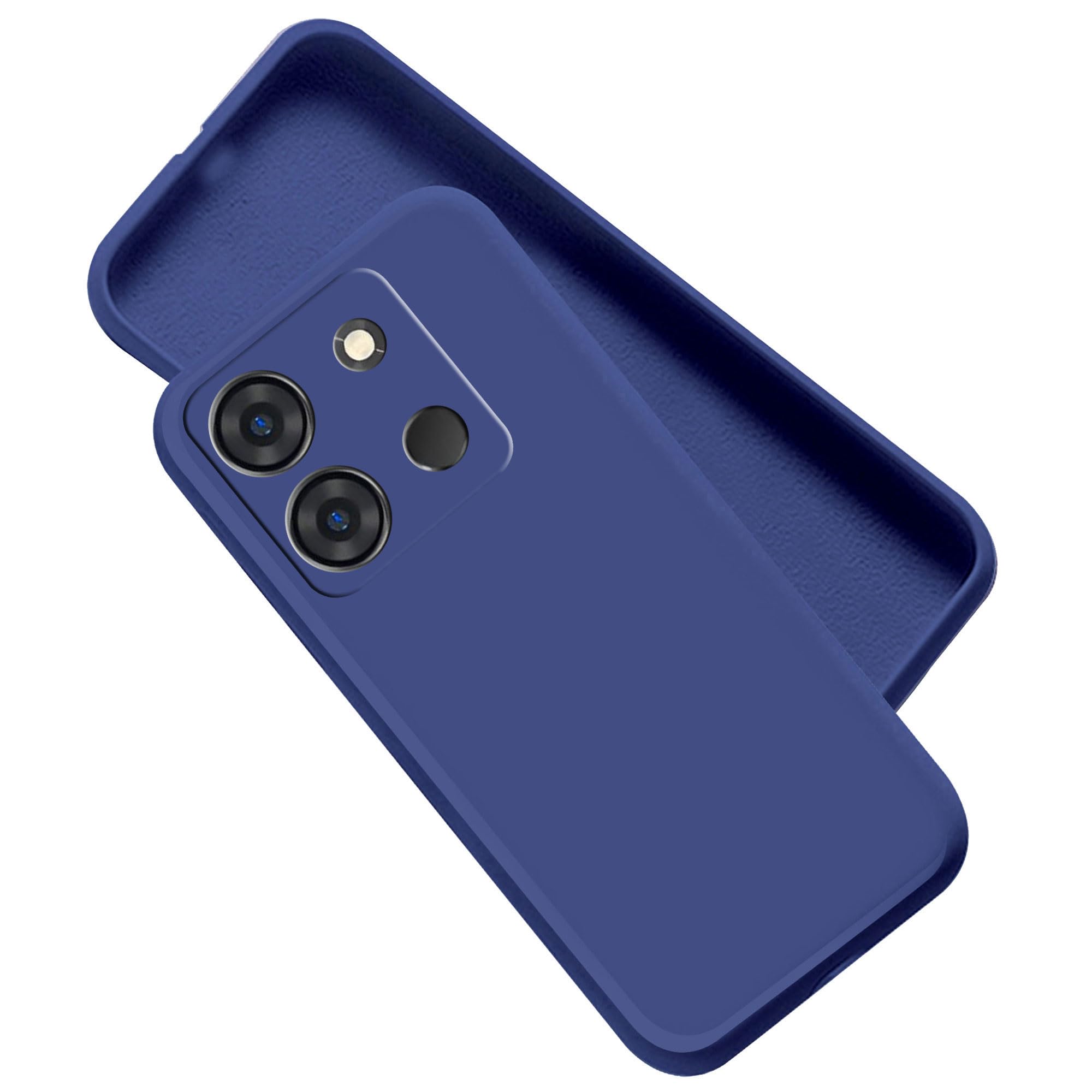 A rtistque Liquid Silicone Back Cover Case for Infinix Smart 7 Shockproof TPU Soft Flexible with Camera Protection - Blue