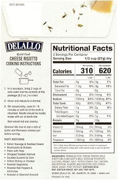 DeLallo Quick Cook Cheese Risotto Rice Mix, Made in Italy, Ready in 15 Minutes, Non-GMO, Authentic Italian Recipe, Creamy Texture, Vegetarian, (3 Pack)