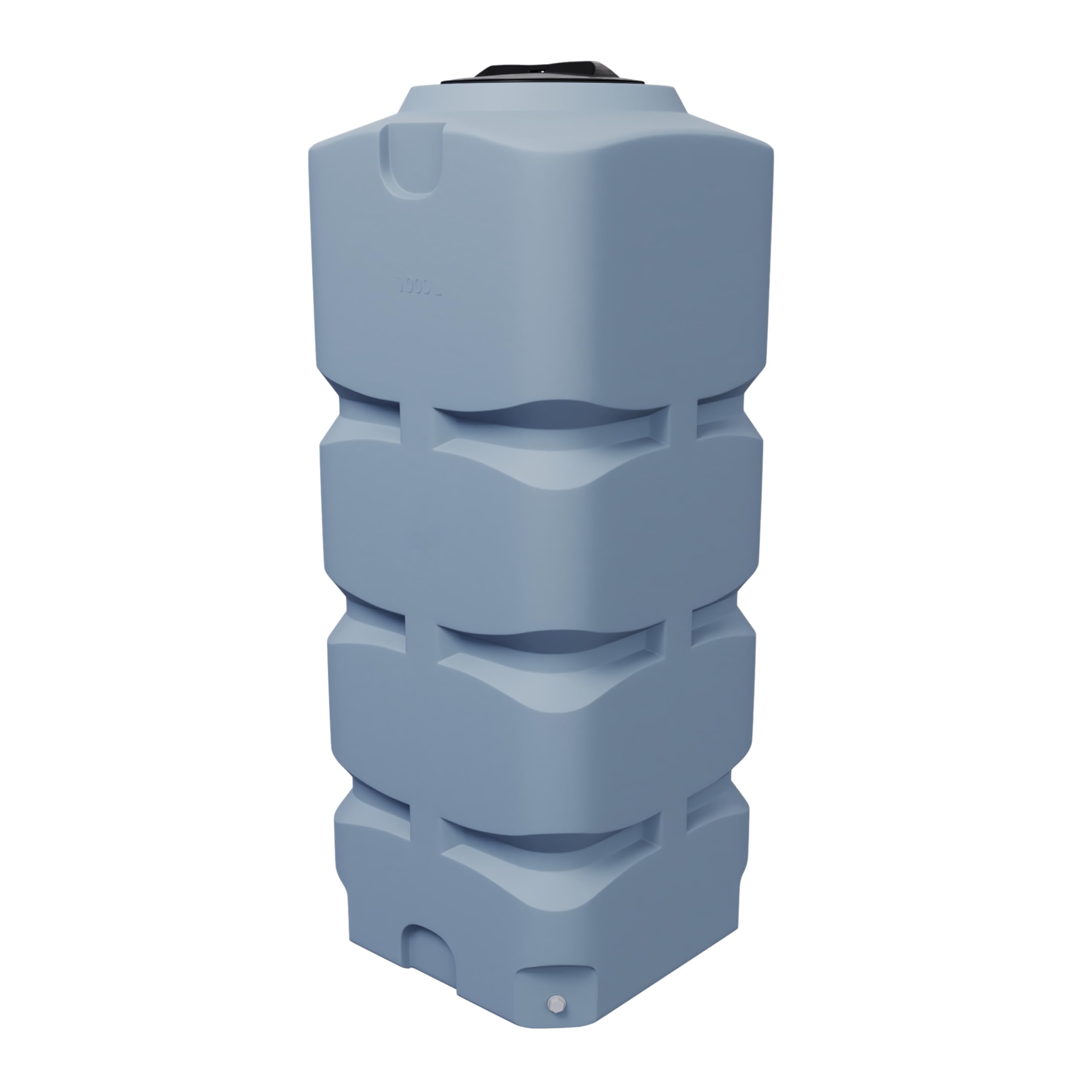 Varile Serbatoio dell'acqua potabile verticale da 1000 l, rettangolare, grigio, senza BPA, filettatura in ottone integrata da 3/4", prodotto in EU, adatto per uso alimentare