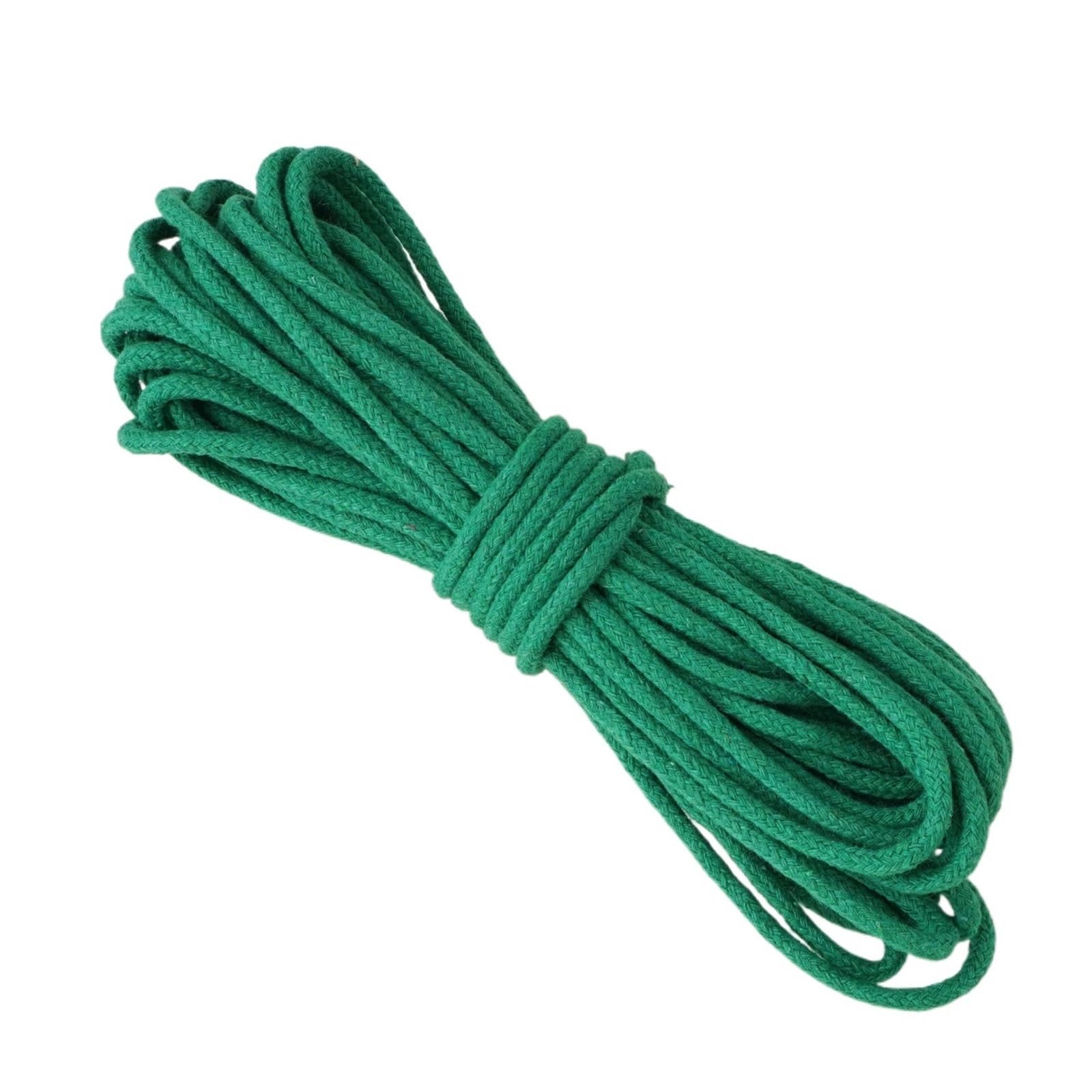Cotton Macrame Cord 4mm 10m Core Spun Cotton Braided Rope Solid Color for DIY Tapestry Phone Bag Pendant Pet Leash Handcraft Decoration Accessories(Color34)
