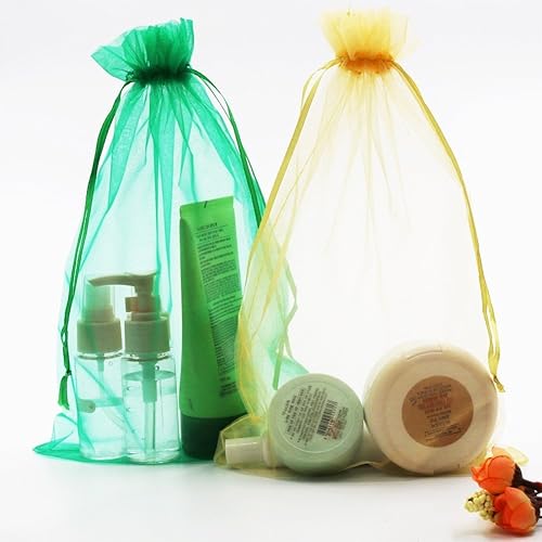 Miniatura 8 de SumDirect Bolsas de regalo grandes de organza  100 bolsas de malla grandes de 8 x 12 pulgadas, bolsas de organza de Navidad con cordón