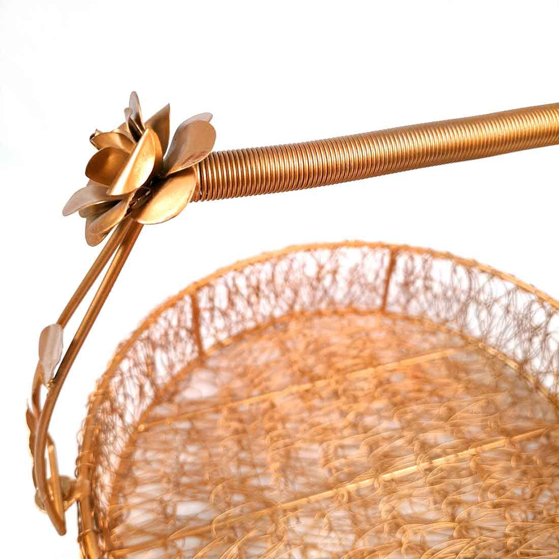 Golden Iron Basket - Decorative & Gift Basket -5