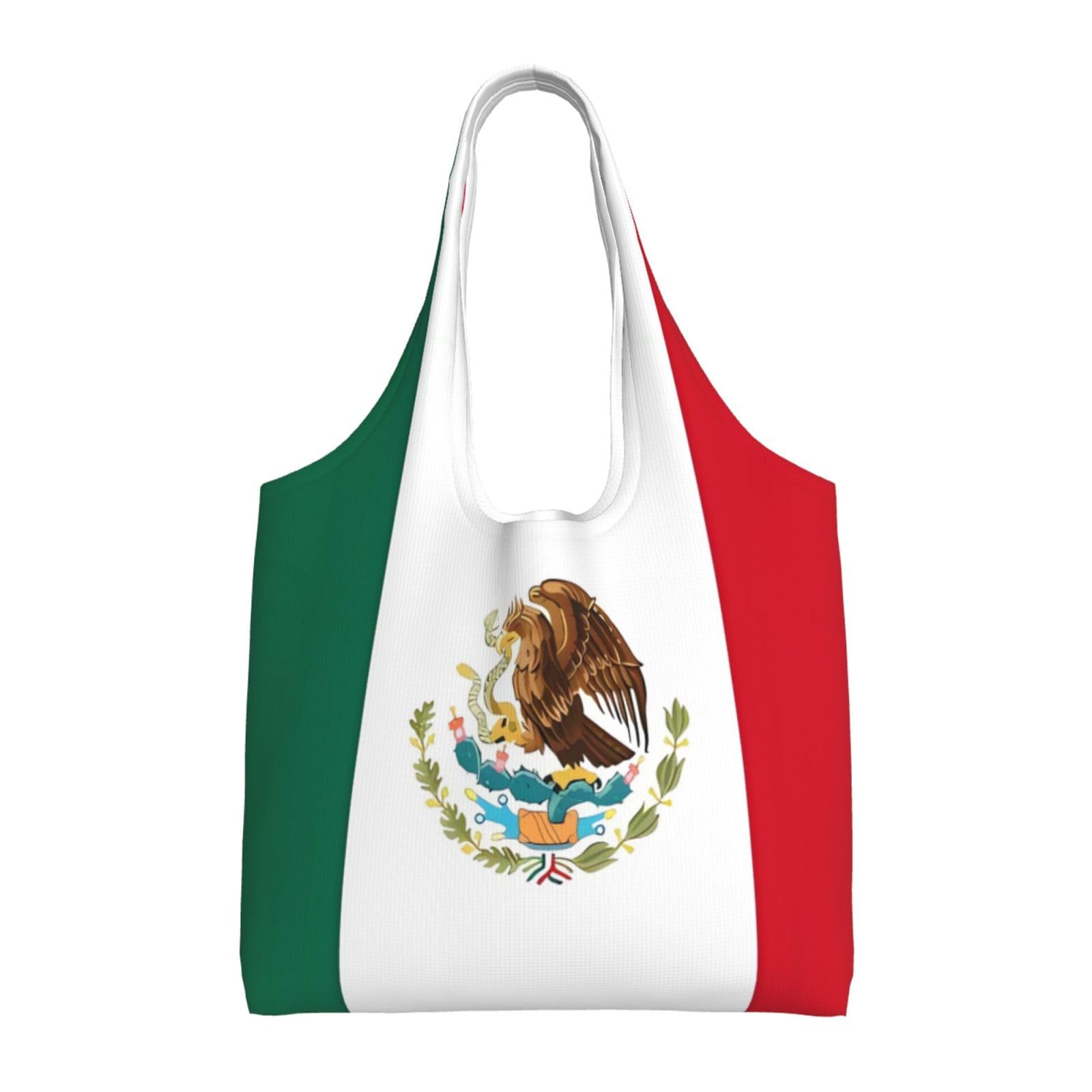 ZZYYDS Flag Of Mexico Printed Canvas Bag, Large Capacity, Can Be Carried By Hand Or Across The Body, Suitable For Daily Shopping