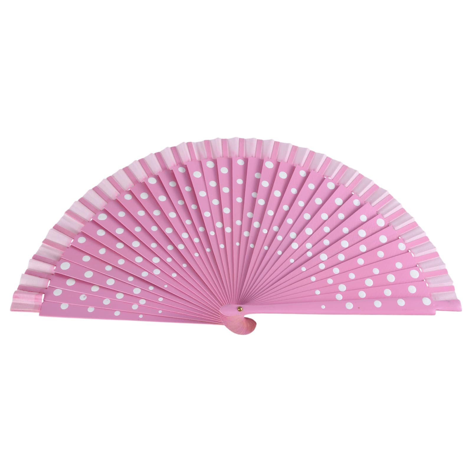 Flamenco Spanish Hand Fan Vintage Dots Pattern 23cm Wood Folding Fan for Dancing Party Decoration Dance