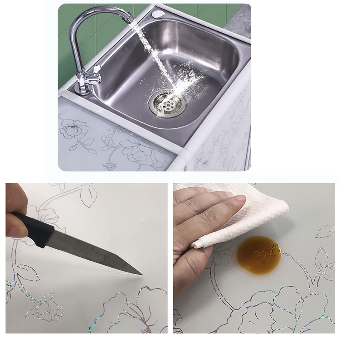 Meuble sous-évier Utilitaire en Acier Inoxydable, Station de Lavage des Mains pour Cuisine Professionnelle, bac Unique avec arrivée d'eau Chaude et Froide, pour buanderie intérieur