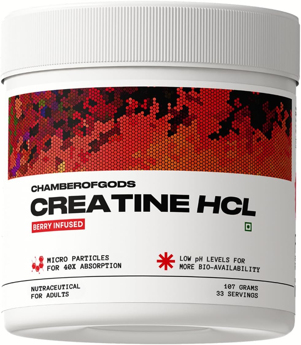 CHAMBEROFGODS Creatine HCL Berry Infused | Improved Muscle Strength & Power | 33 Servings
