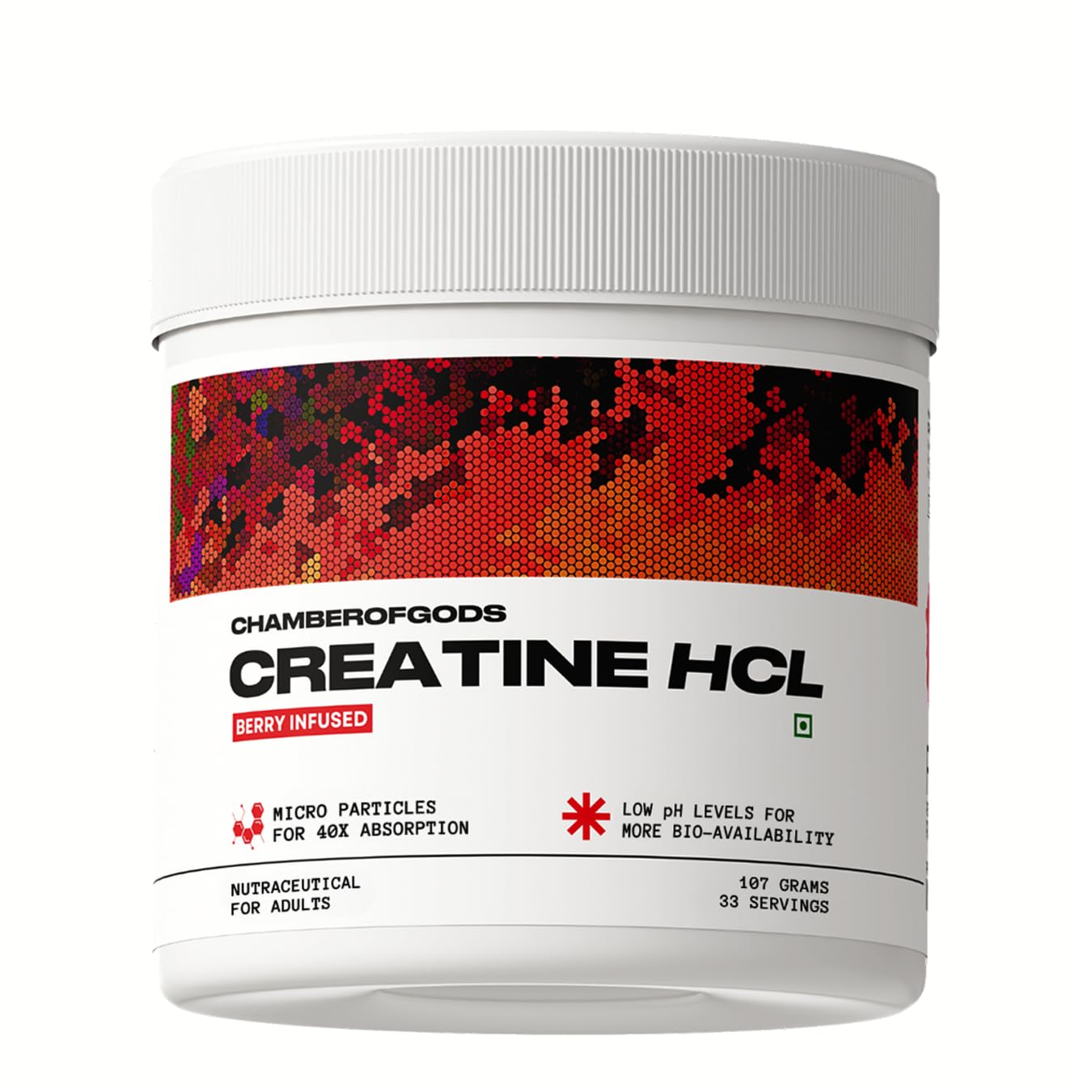 Creatine HCL Berry Infused | Improved Muscle Strength & Power | 33 Servings