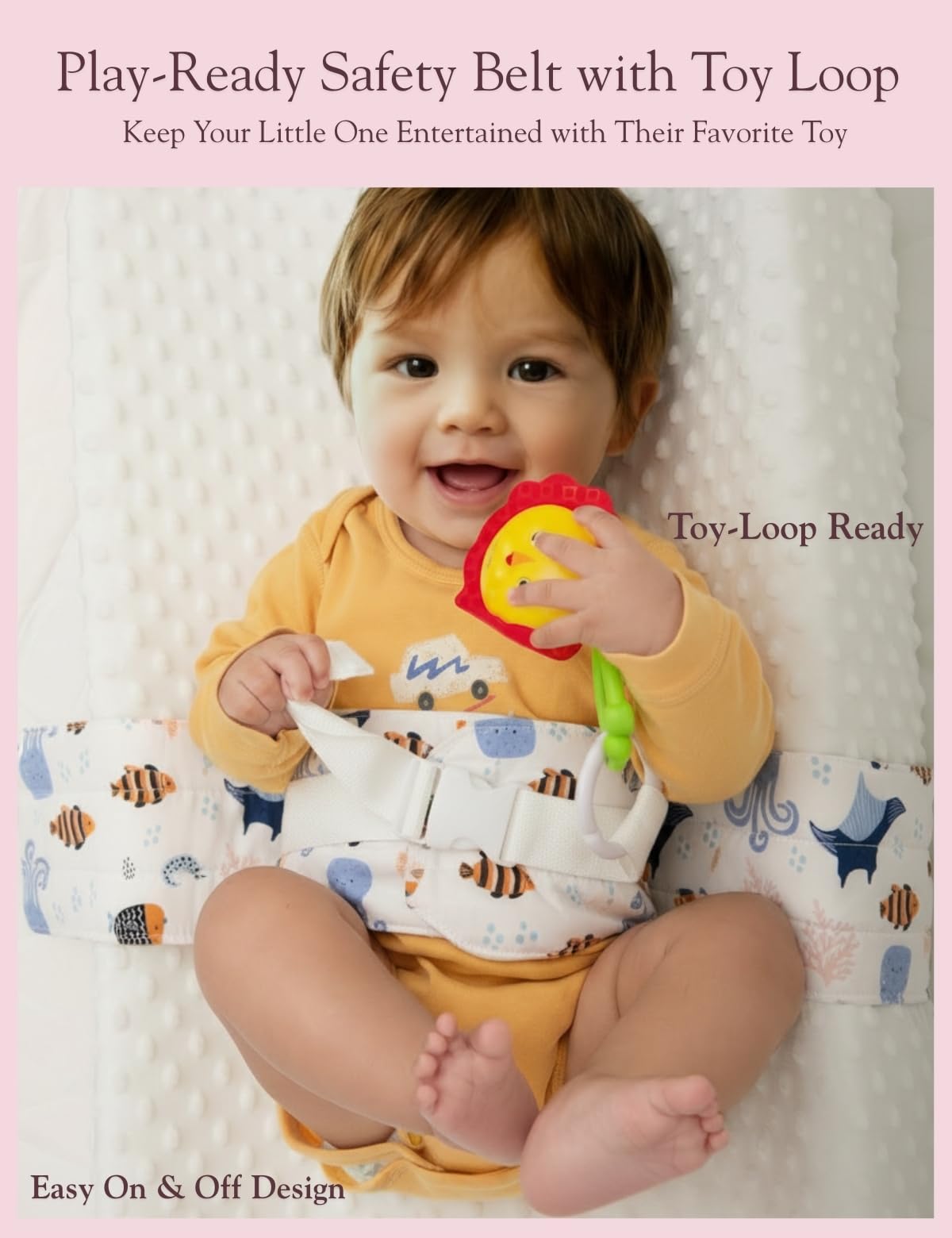 Ceinture de Protège-linge de Change Bébé – Coton Doux Peau-Adapté, Réglable Antidérapant Sécurisé, Universel, Portable & Lavable (Bleu)