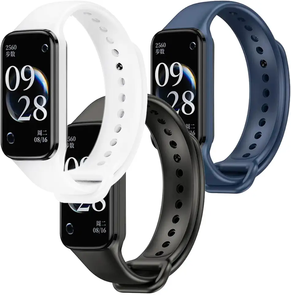 Kit 3 Pulseiras de Silicone Sport Cores Vivas para Xiaomi Mi Band 8 Active