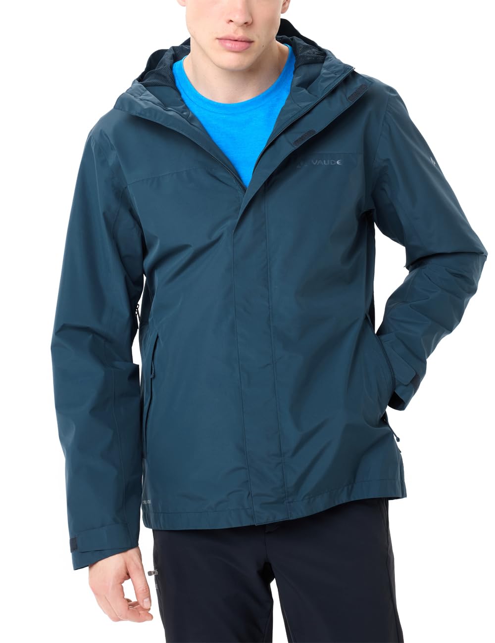 VAUDE Sportliche Jacke für ambitionierte Wandertouren, verstellbare Kapuze und UnterarmreiÃŸverschlüsse, Wasser- und Winddicht, PFAS-frei