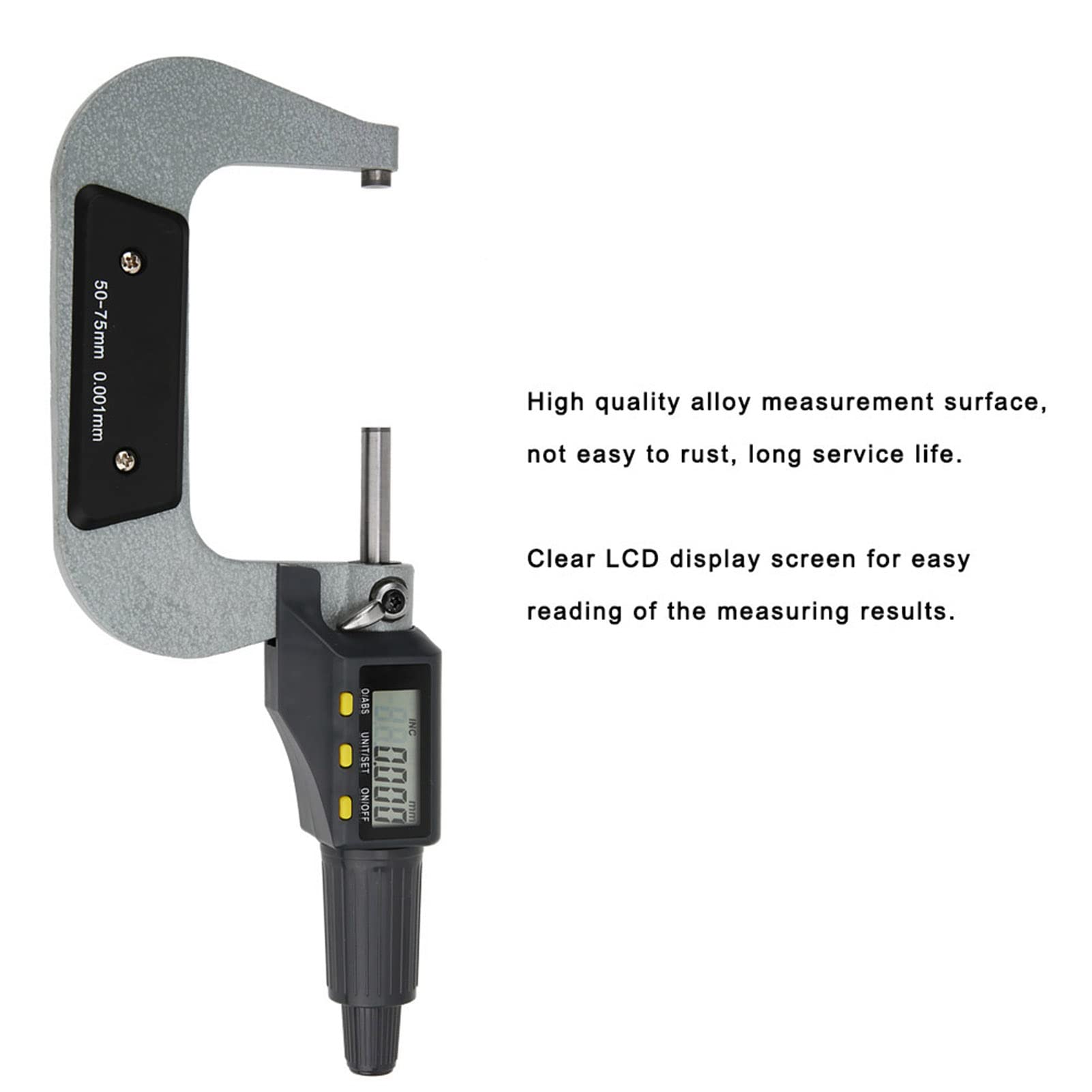 Micrómetro exterior digital Calibre micrómetro electrónico Calibre 50 75 mm Alta precisión Resolución de 0,001 mm para ingenieros Mecánicos Medición industrial