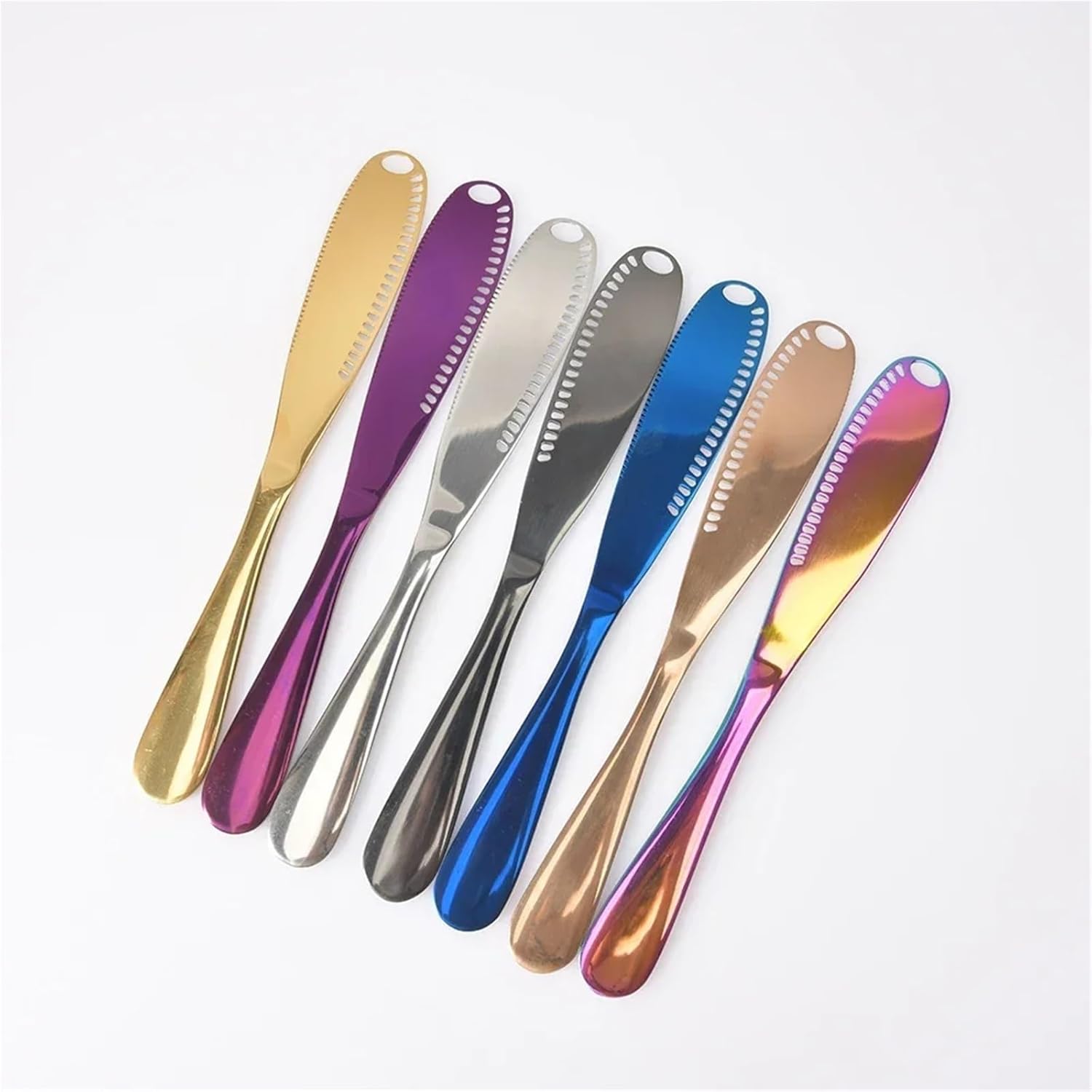 1Pcs Stainless Steel Jam Knife, Butter Hole, Cheese Dessert, Kitchen Cutting Tool(Black-1)