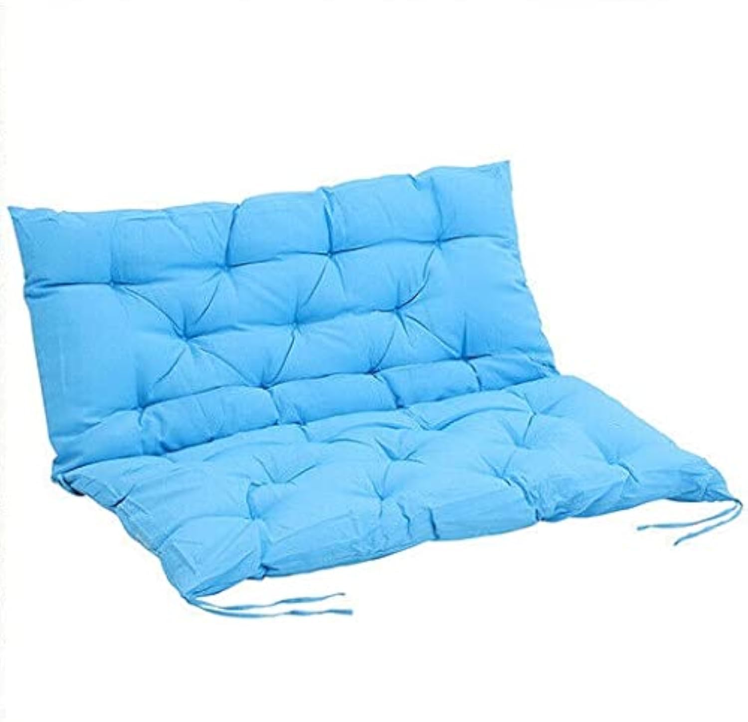 H B MSALA 2 Seater Full Outdoor and Indoor Bench Cushion for Garden/Chair Pad/Back and Hip Pain Relief Handmade Quilting Pack of 1 (40 x 50 Inch - Light Blue)-image-6