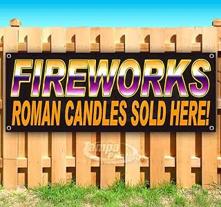 Fireworks Spinners Bl Banner 13 oz | Non-Fabric | Heavy-Duty Vinyl Single-Sided With Metal Grommets