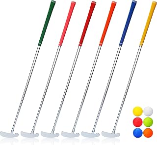 Liliful 6 Pcs Golf Putters for Men and Women Two Way Mini Golf Putter with 6 Golf Balls Kids Putter Bulk for Right Left Handed Golfers Detachable Golf Grip for Ages 9-12 Junior Adult (35 in)
