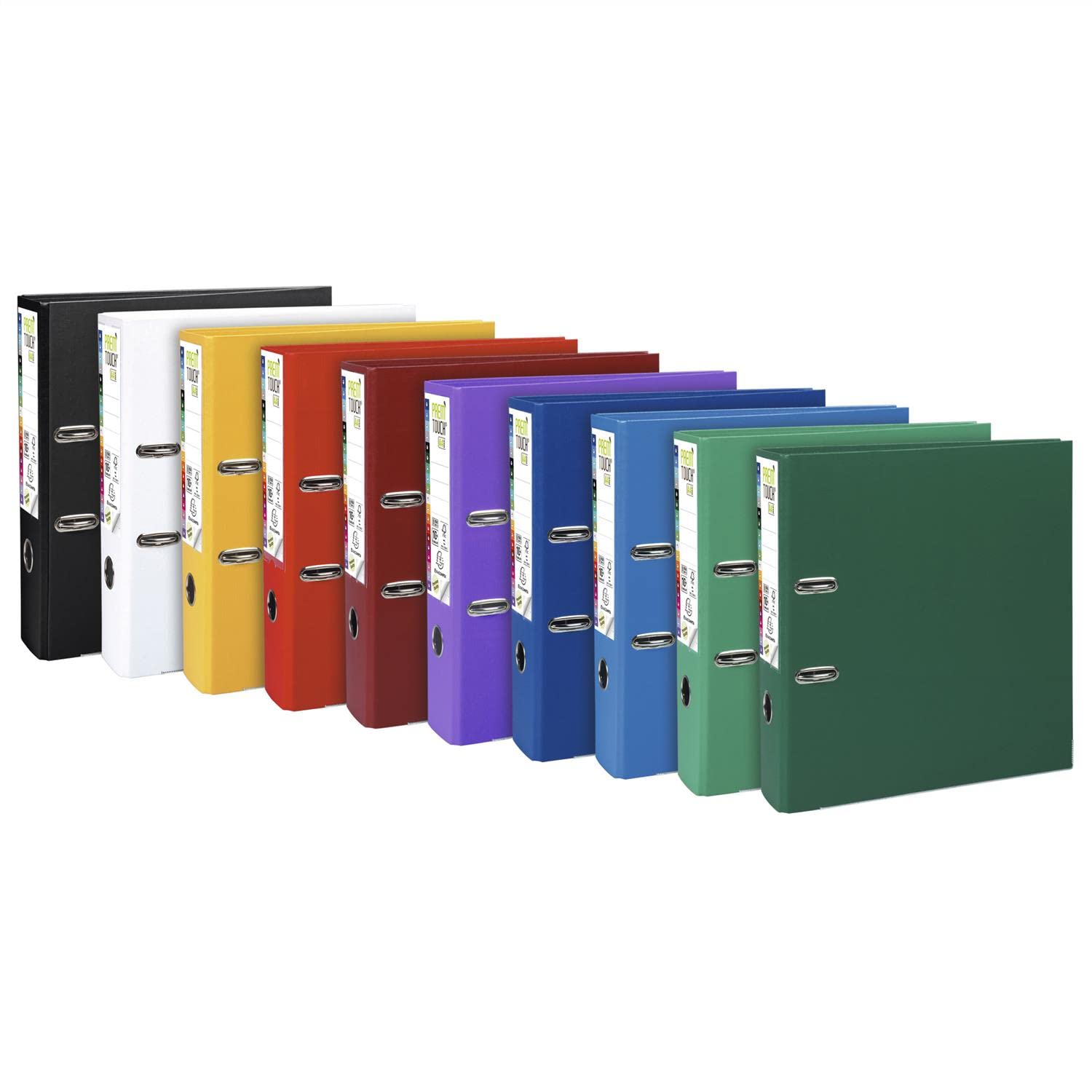 EXACOMPTA Lot de 10 Classeurs Levier Prem'Touch int et ext PP - Dos 80mm - A4 maxi Coloris Aléatoire