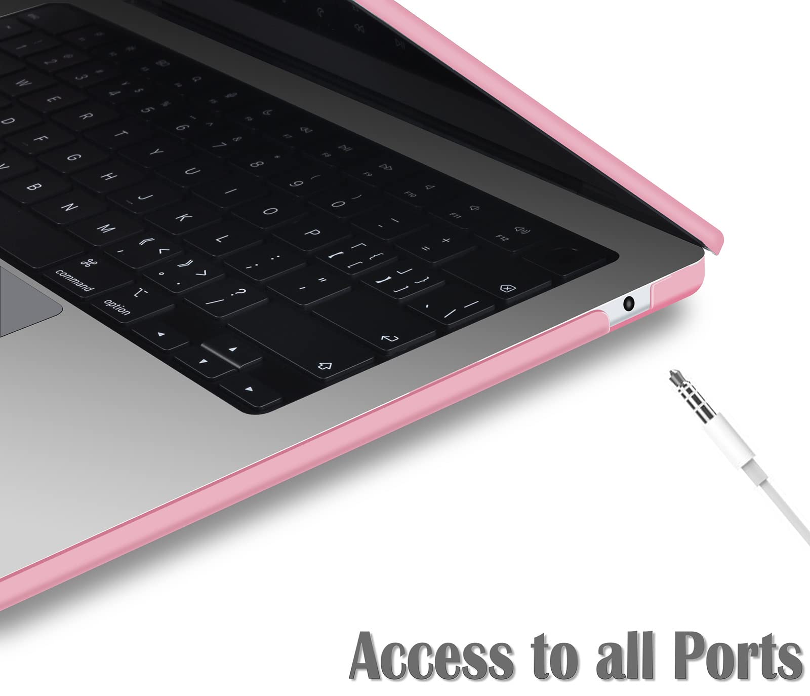 UESWILL Funda compatible con MacBook Air (M2, 2022) modelo A2681, funda rígida mate para MacBook Air de 13.6 pulgadas M2 chip Touch ID + paño de microfibra, rosa