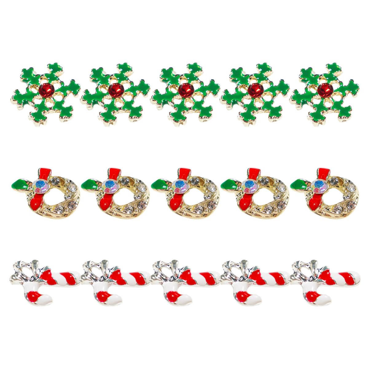 IWOWHERO DIY Manicure Patches 15pcs Christmas Nail Art Decorations Nail Stickers