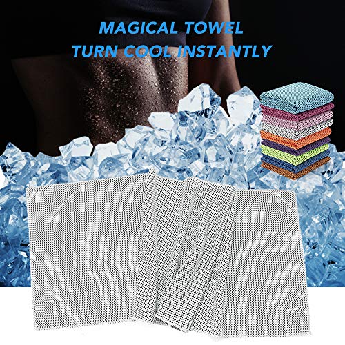 Toalha esportiva Fesjoy de 30,5 x 101,6 cm com secagem rápida e fresca toalha absorvente de suor par
