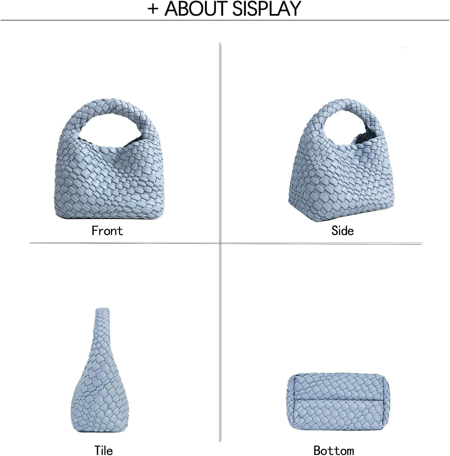 JINMANXUE Fashion Mini Handbag For Women, Woven Tote Bucket Composite Bag Knitting Chain Bags, Crossbody Shoulder Purses