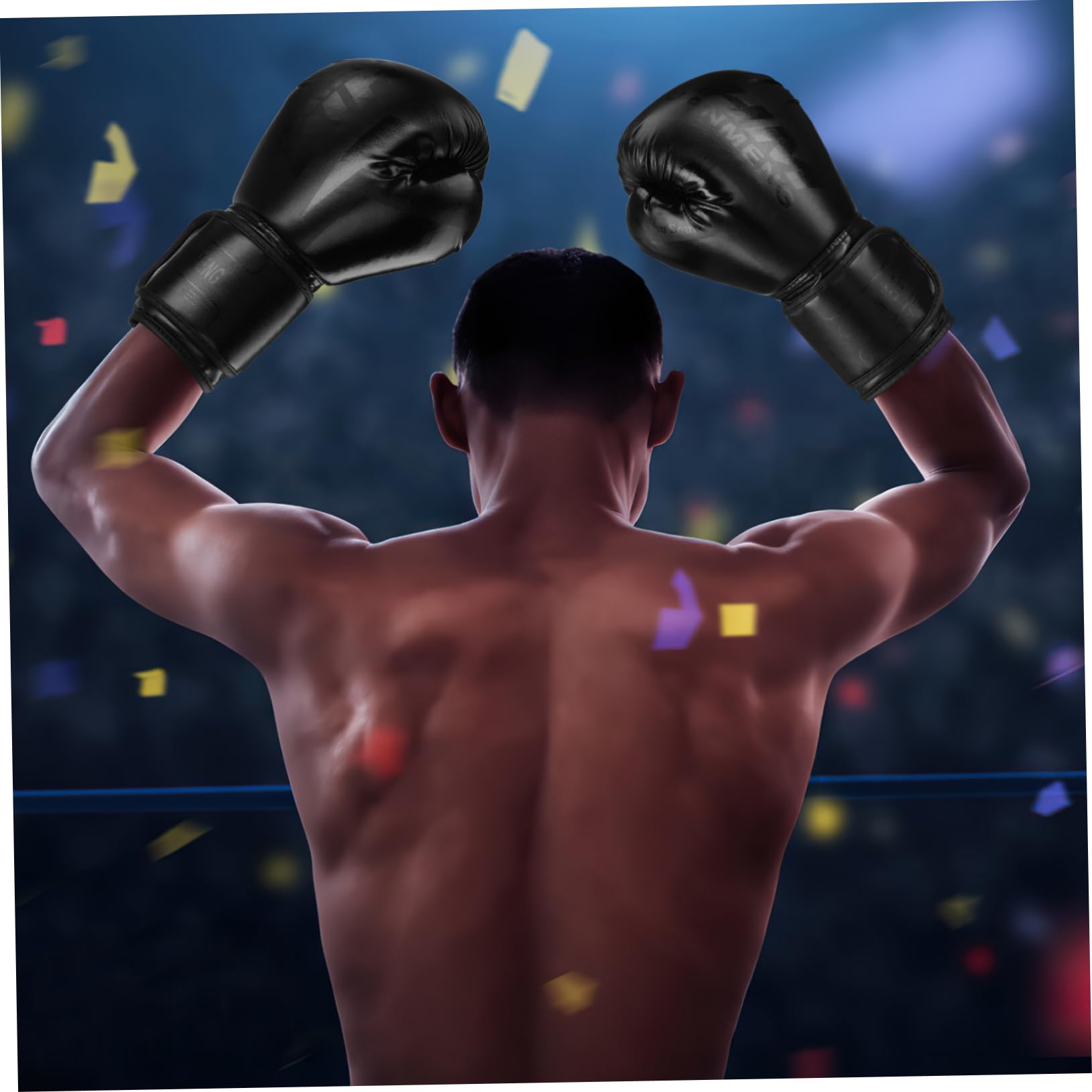 Guantoni da Boxe Neri 12 Once in Pu, per Allenamento
