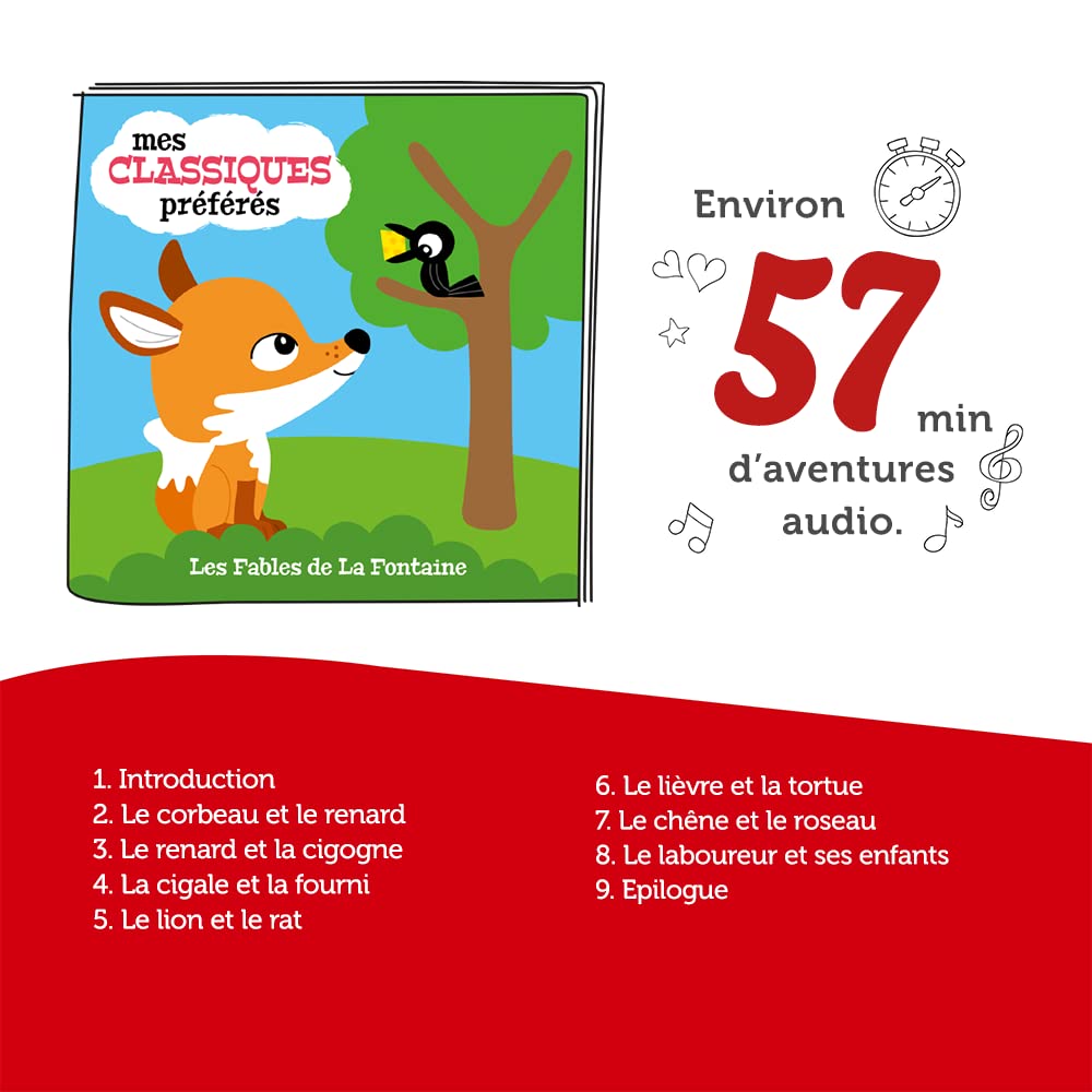 tonies Figurine Mes Classiques préférés : Les Fables de La Fontaine, Personnage avec Histoire Audio pour conteuse Toniebox, audioconte 5 Ans et Plus - boîte à Histoires Vendue séparément