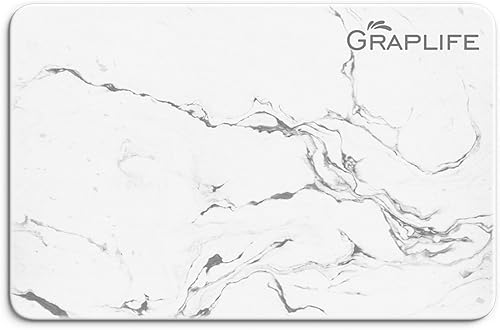 Graplife Tapete de baño de piedra, antideslizante, súper absorbente, de tierra de diatomeas, de secado rápido, para encimera de cocina, bañera y