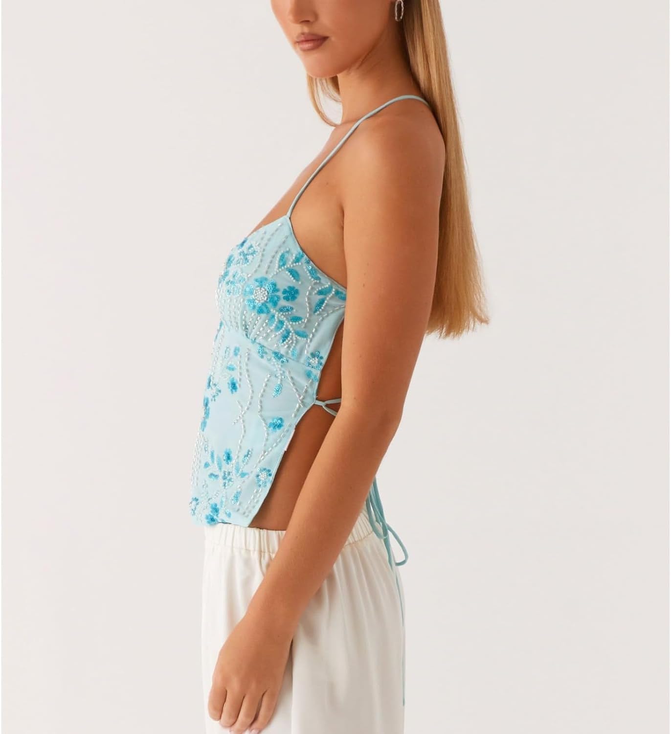 Women Strapless Floral Print Bandeau Tube Crop Top Y2k Fold Over Graphic Tube Tops Reversible Slim Fit Shirt Summer - Image 4