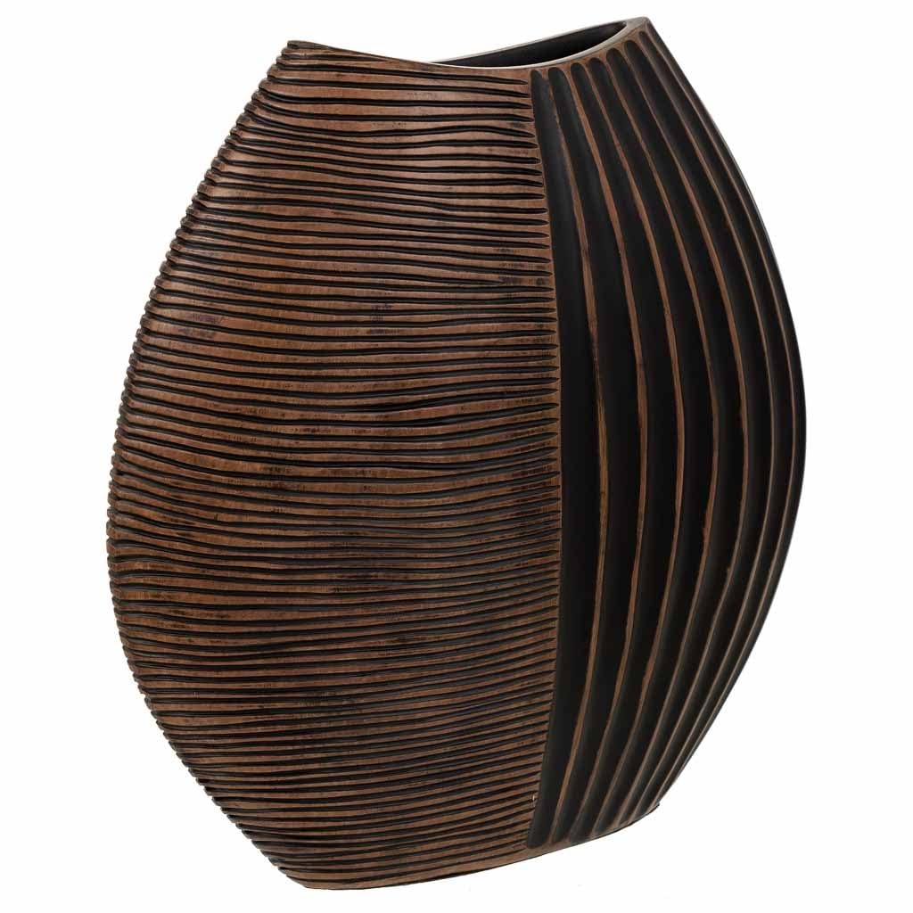 WANDERLUST DECO Jarrón de poliresina Marrón 29,5x10,5x29,5