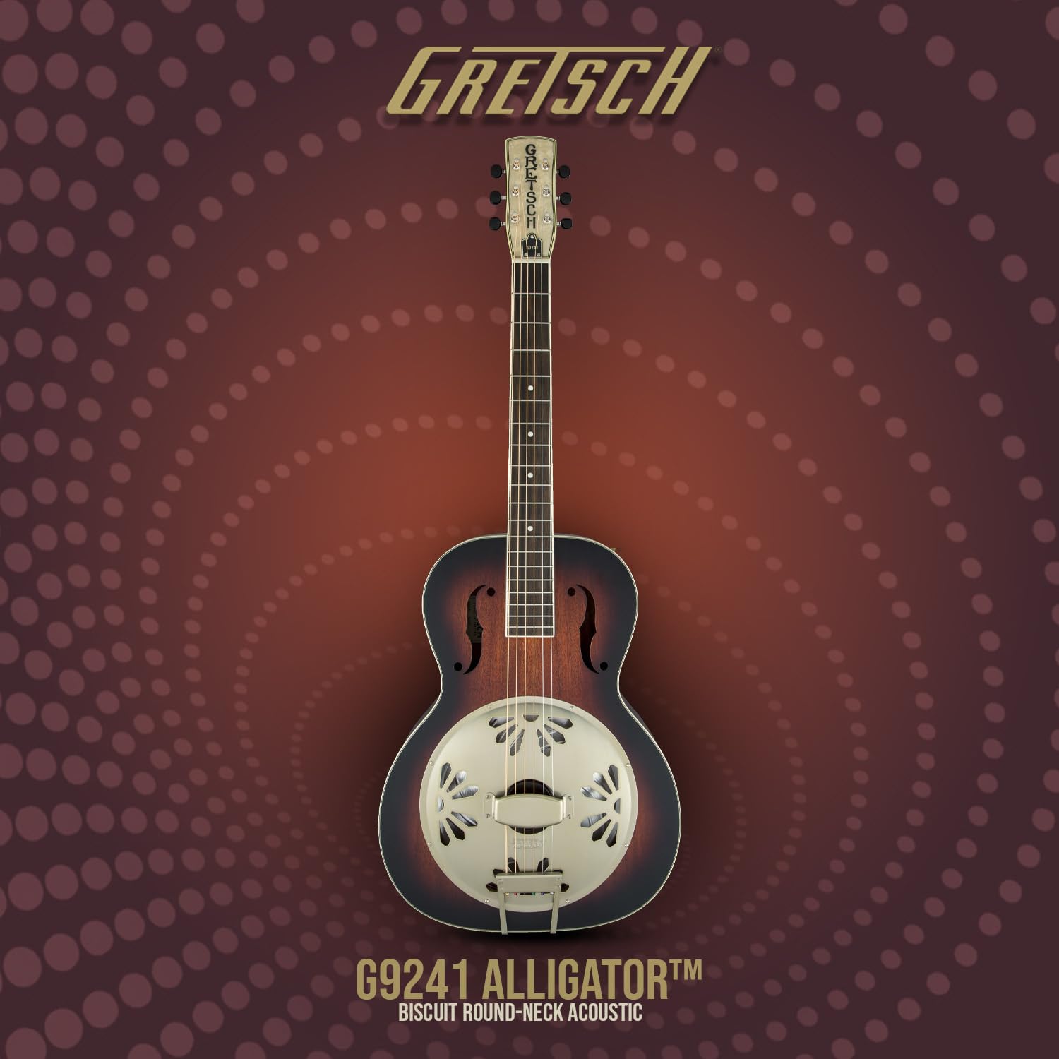 Gretsch G9241 Alligator Round-Neck Biscuit Cone Electro-Resonator (Sunburst) - Chitarra resofonica