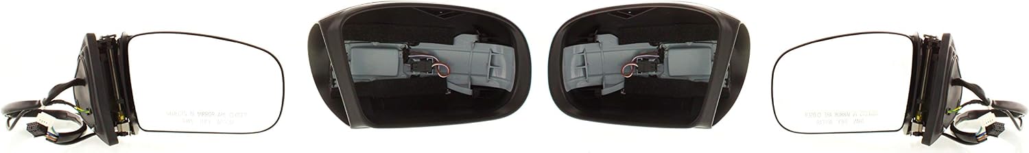 Kool Vue Driver & Passenger Side Power Heated Mirrors for Mercedes Benz S430 S500 CL500 2000-2002 Power Fold With Signal Light & Memory Paintable