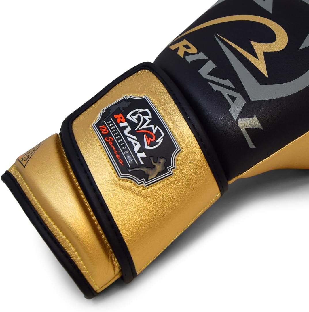 RIVAL Boxing RB100 Professional Bag Gloves, 6mm of D30 Padding, Handcrafted Microfiber, Innovative Wrist Lock 3 System