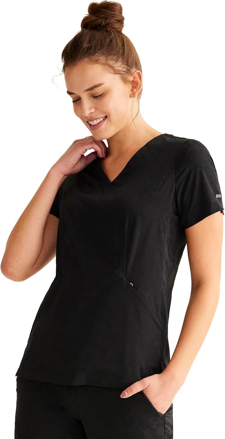 Healing Hands Scrubs for Women V-Neck Scrub Top Jolie with 2 Zip Pockets, Moisture Wicking & 360° Stretch Fabric HH601