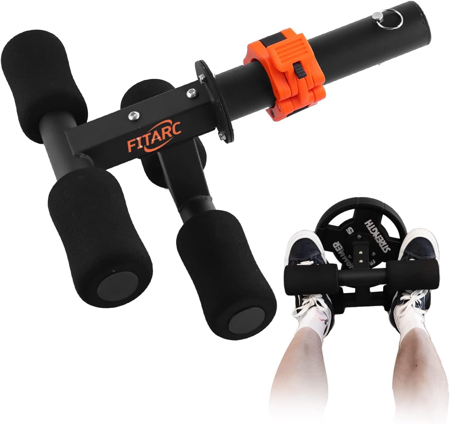 'Fitarc Tib Bar, Tibialis Trainer, Tibia Dorsi Calf Raise Machine, Knees Over Toes Equipment for Strengthening Calves/Shins/Ankles, Fits 1'' or 2'' Olympic Weight Plates'